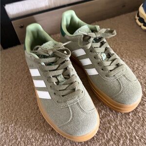 Adidas Olive and White Casual Sneakers